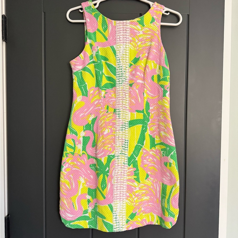 Lilly Pulitzer Pink and Green Textured Cotton Dress